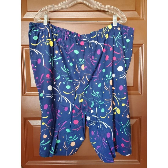 Easy Essentials Blue And Multi-Color Cotton Shorts With Pockets Size 3X - Picture 4 of 4